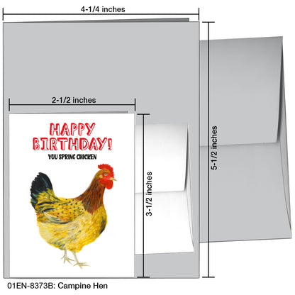 Campine Hen, Greeting Card (8373B)