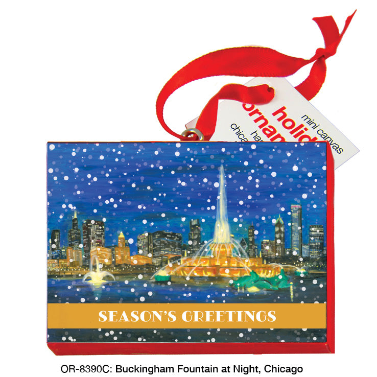 Buckingham Fountain At Night, Chicago, Ornament (OR-8390C)