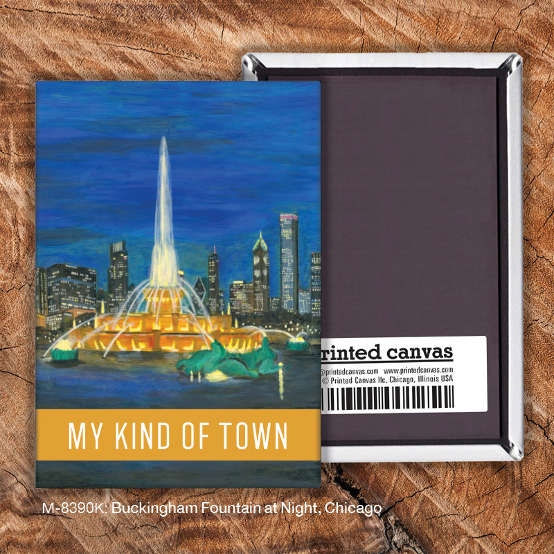 Buckingham Fountain At Night, Chicago, Magnet (8390K)