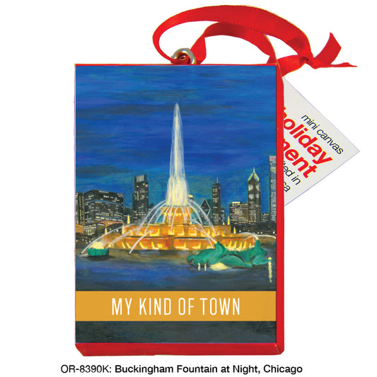 Buckingham Fountain At Night, Chicago, Ornament (OR-8390E)