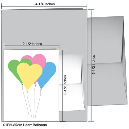 Heart Balloons, Greeting Card (8528)