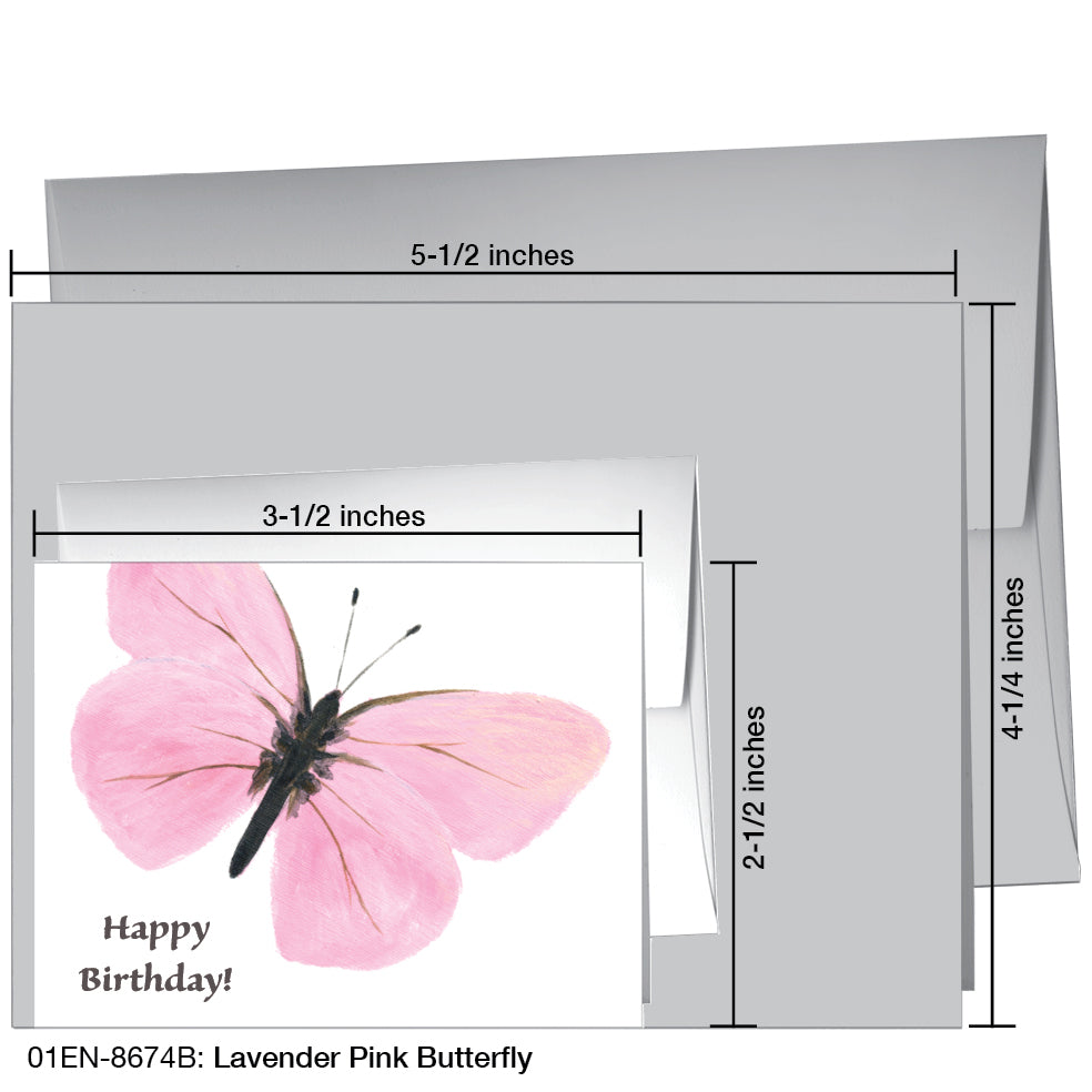 Lavender Pink Butterfly, Greeting Card (8674B)