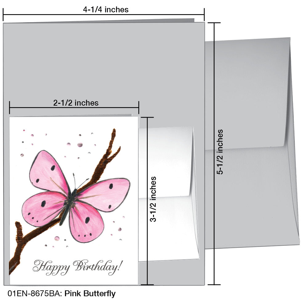 Pink Butterfly, Greeting Card (8675BA)