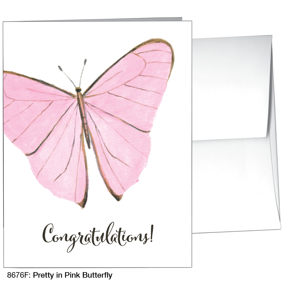 Pretty in Pink Butterfly, Greeting Card (8676F)