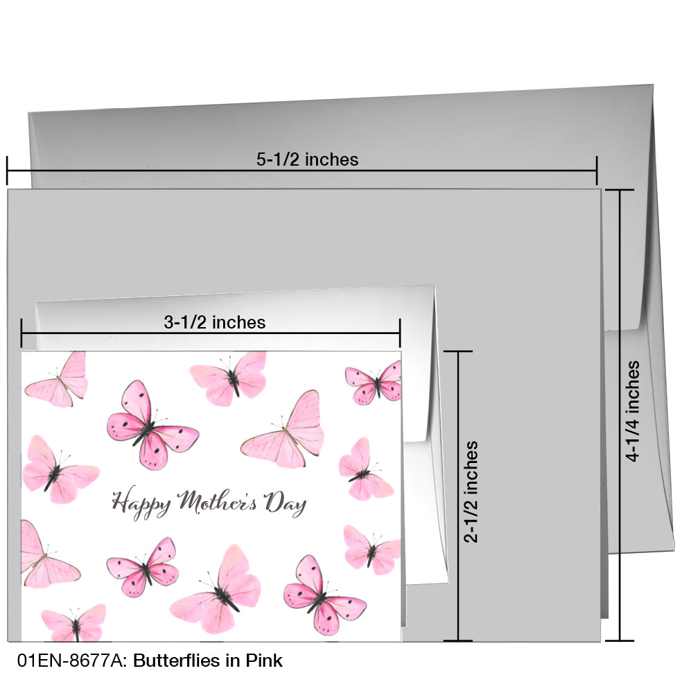 Butterflies in Pink, Greeting Card (8677A)