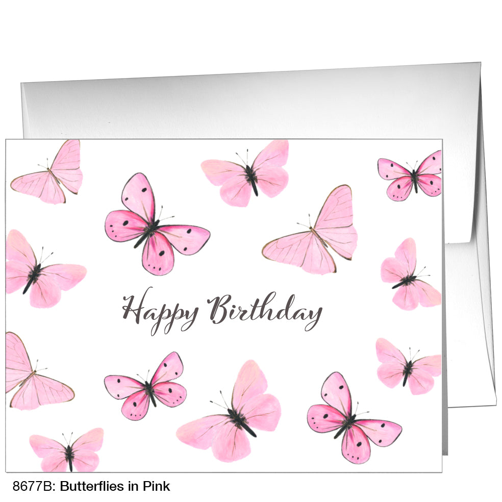 Butterflies in Pink, Greeting Card (8677B)