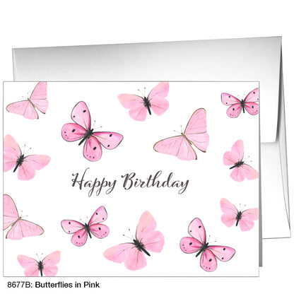 Butterflies in Pink, Greeting Card (8677B)