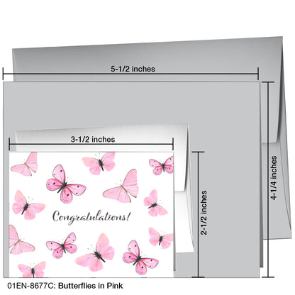 Butterflies in Pink, Greeting Card (8677C)