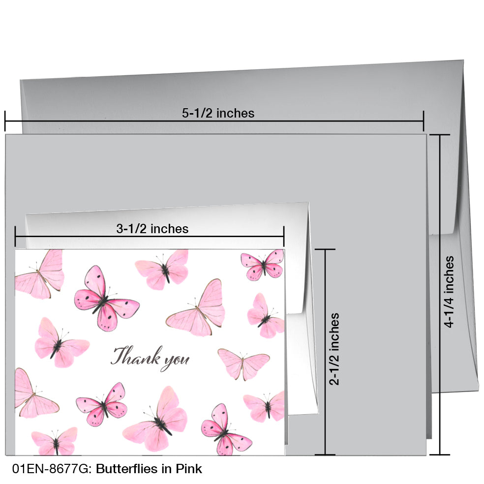 Butterflies in Pink, Greeting Card (8677G)