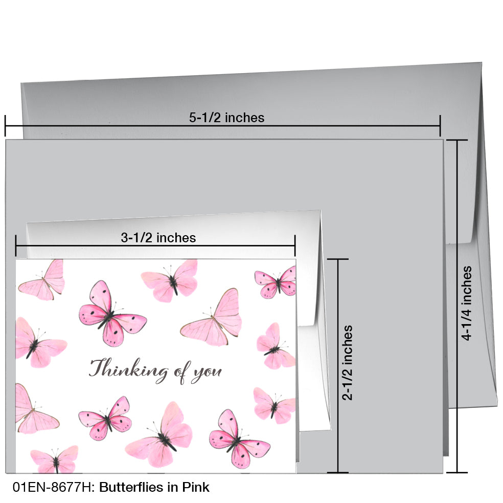 Butterflies in Pink, Greeting Card (8677H)