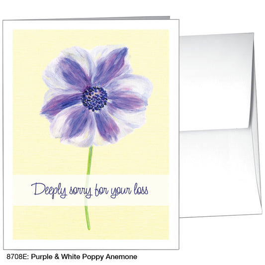 Purple & White Poppy Anemone, Greeting Card (8708E)