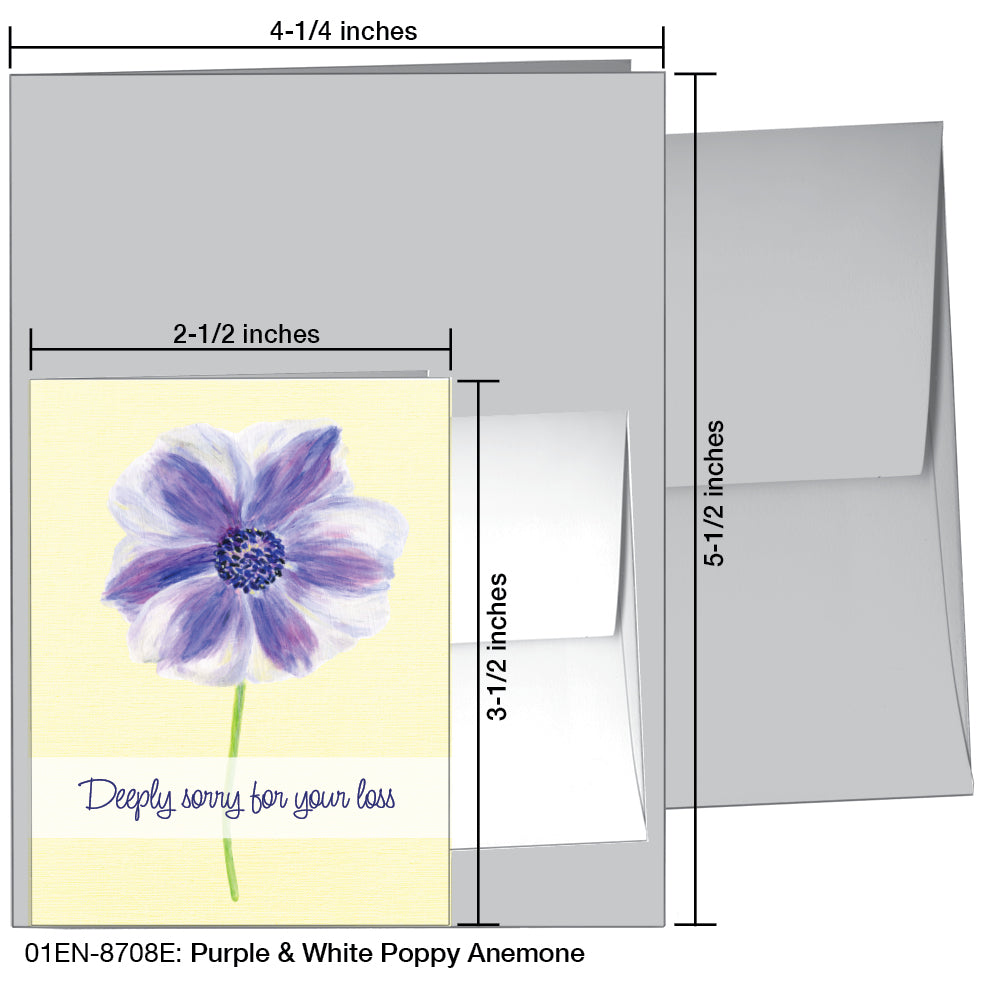 Purple & White Poppy Anemone, Greeting Card (8708E)