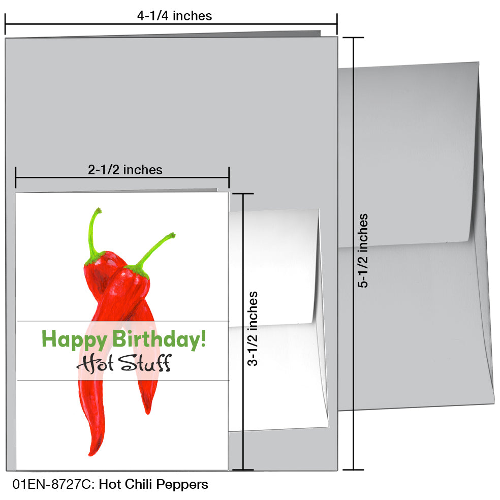 Hot Chili Pepper, Greeting Card (8727C)