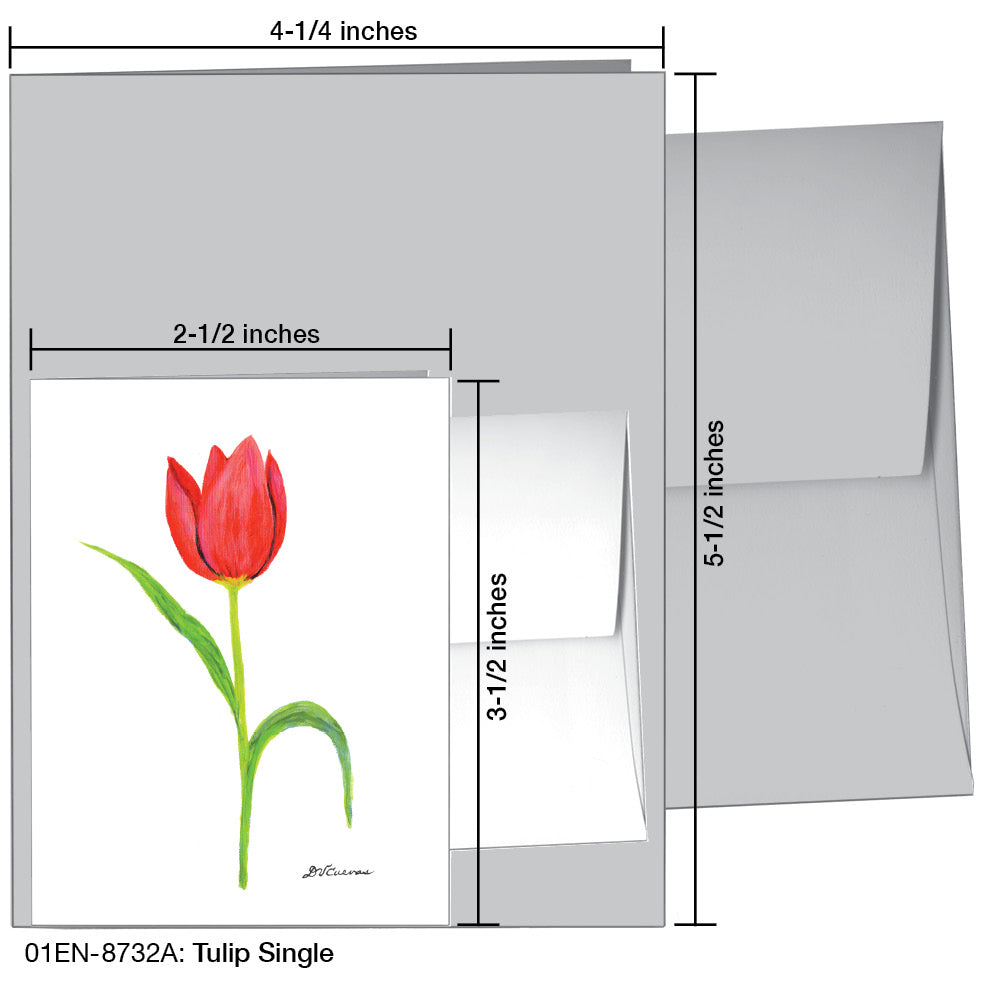 Tulip Single, Greeting Card (8732A)