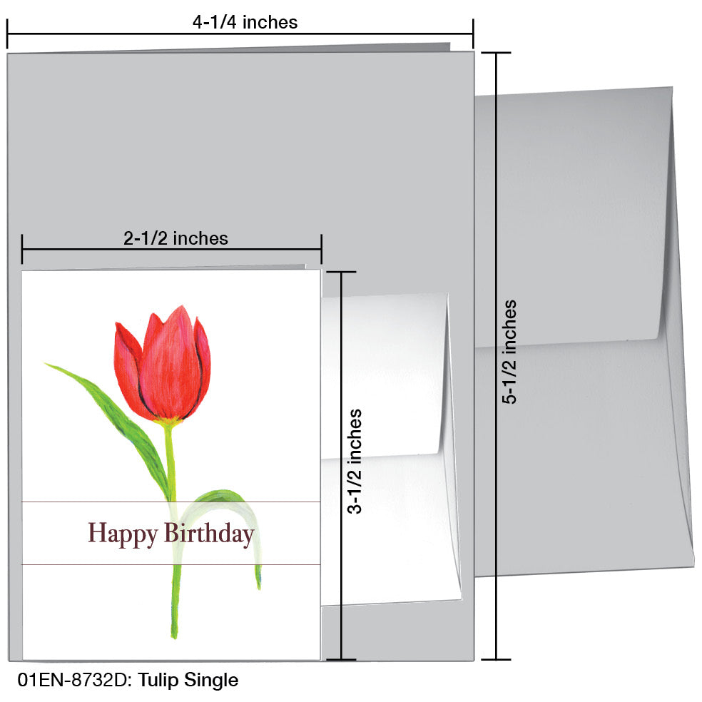 Tulip Single, Greeting Card (8732D)