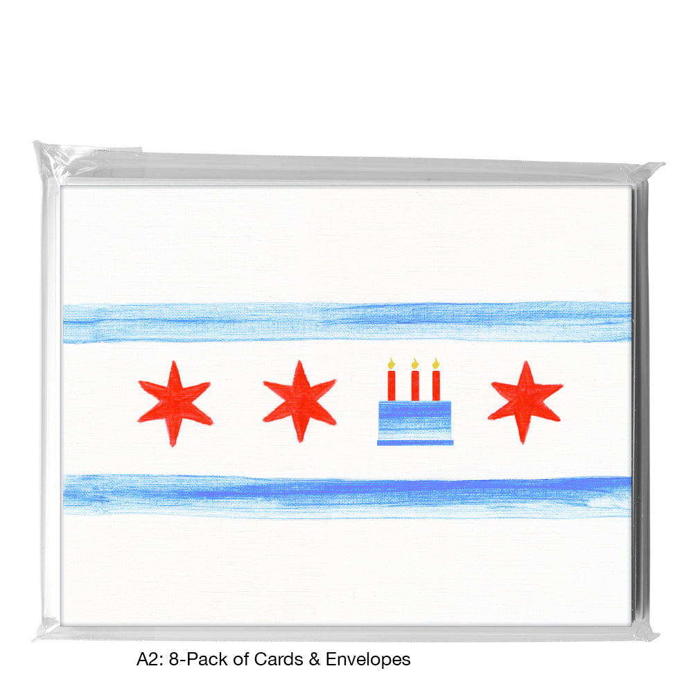 Flag of Chicago, Greeting Card (8736D)