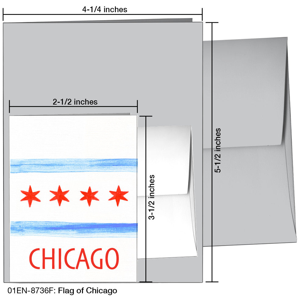 Flag of Chicago, Greeting Card (8736F)