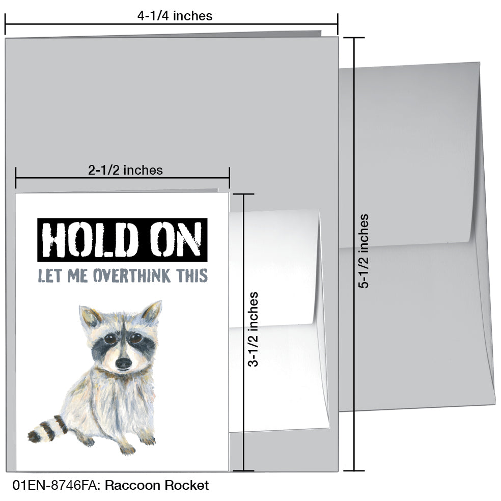 Raccoon Rocket, Greeting Card (8746FA)