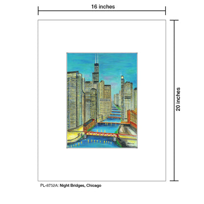 Night Bridges, Chicago, Print (#8752A)