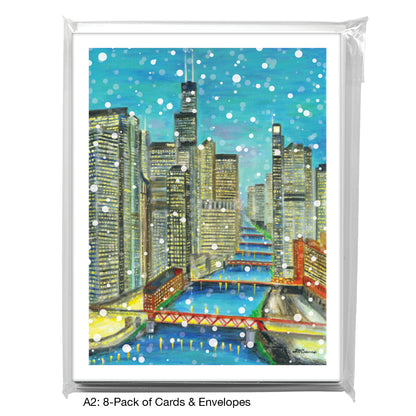 Night Bridges, Chicago, Greeting Card (8752B)