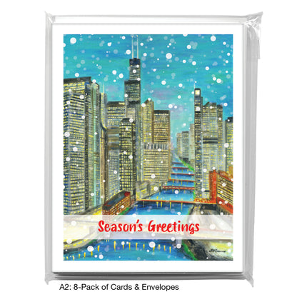 Night Bridges, Chicago, Greeting Card (8752C)