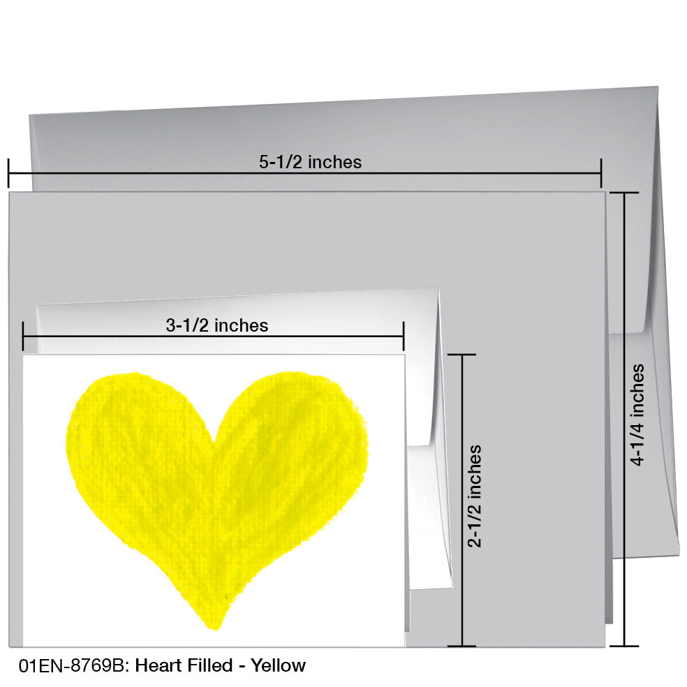 Heart Filled - Yellow, Greeting Card (8769B)