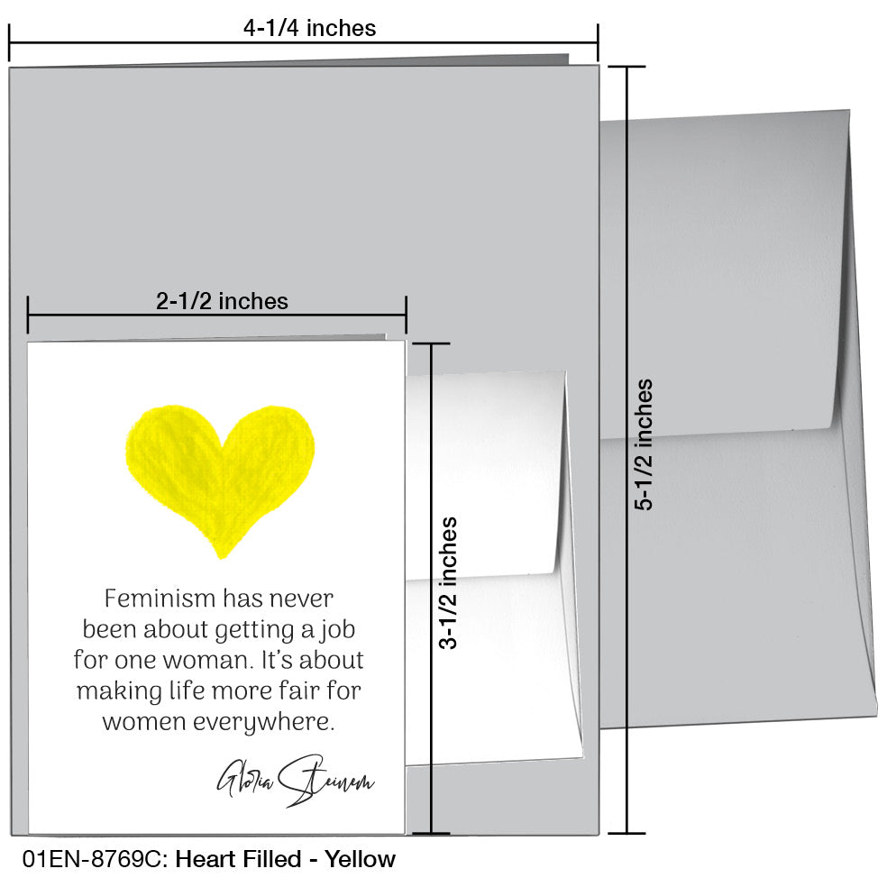 Heart Filled - Yellow, Greeting Card (8769C)