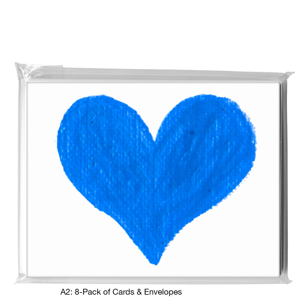 Heart Filled - Blue, Greeting Card (8770B)