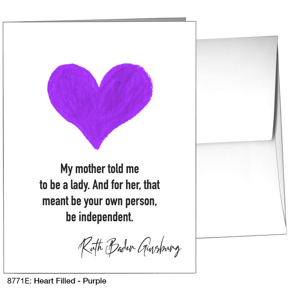 Heart Filled - Purple, Greeting Card (8771E)