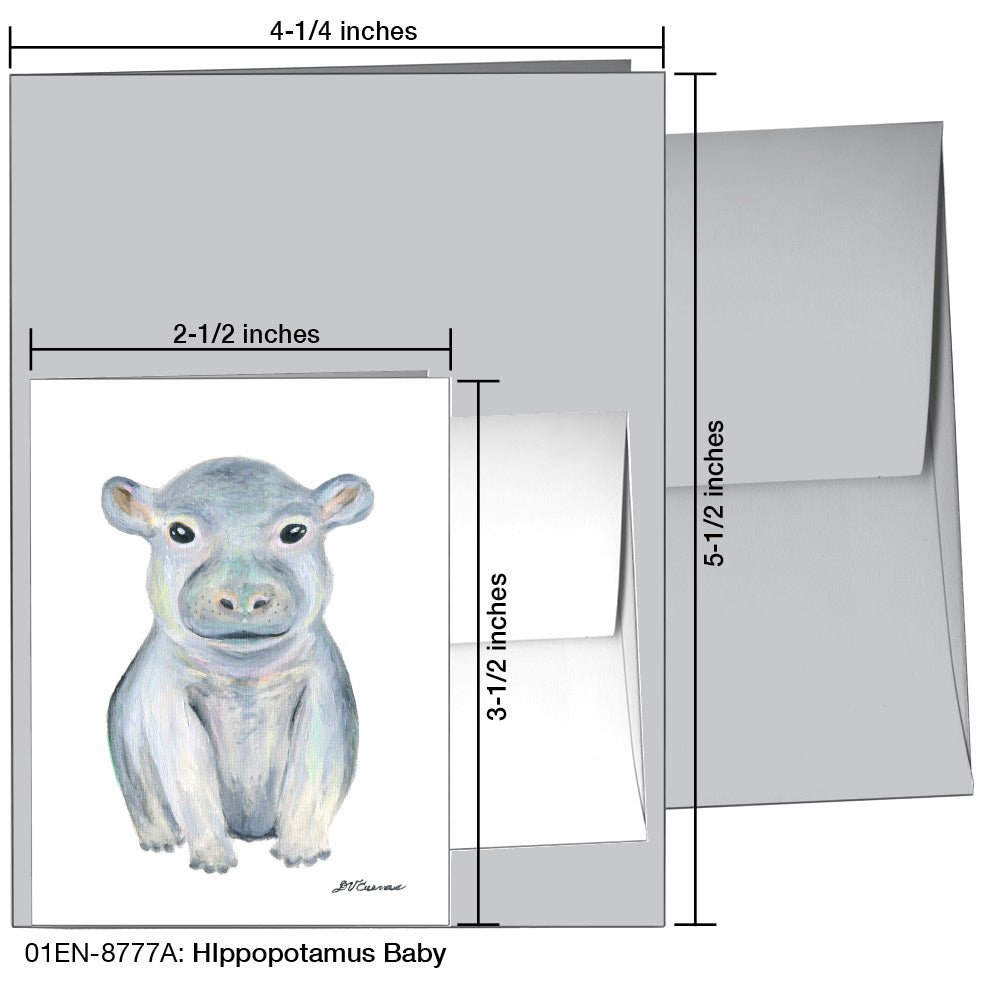 Hippopotamus  Baby, Greeting Card (8777A)