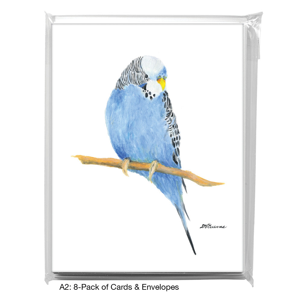 Parakeet Blue, Greeting Card (8779A)