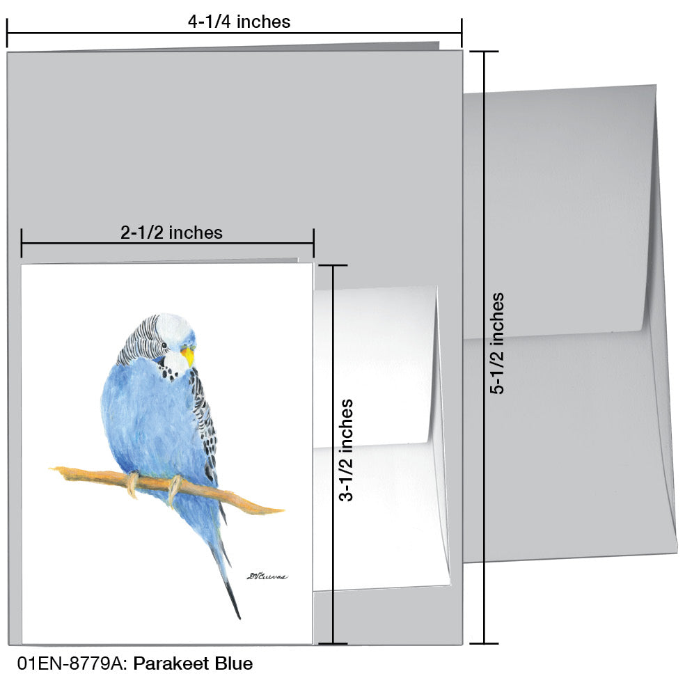 Parakeet Blue, Greeting Card (8779A)