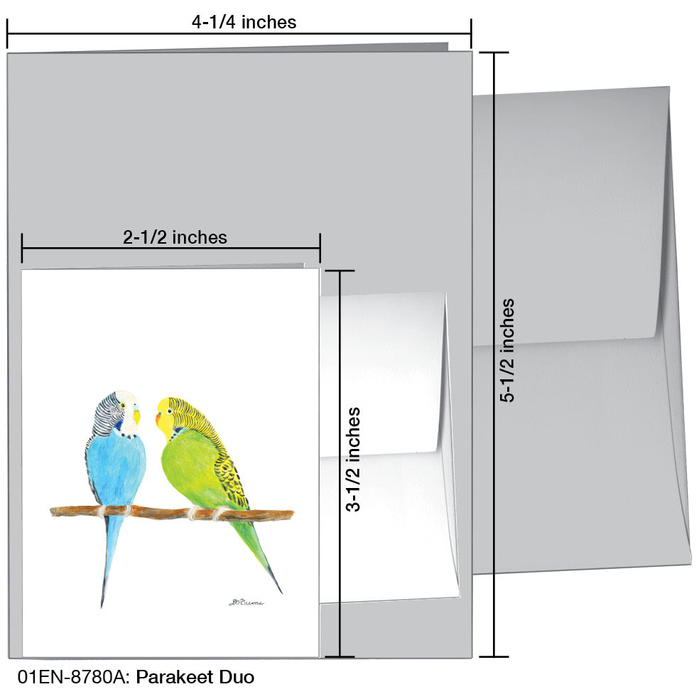 Parakeet Duo, Greeting Card (8780A)