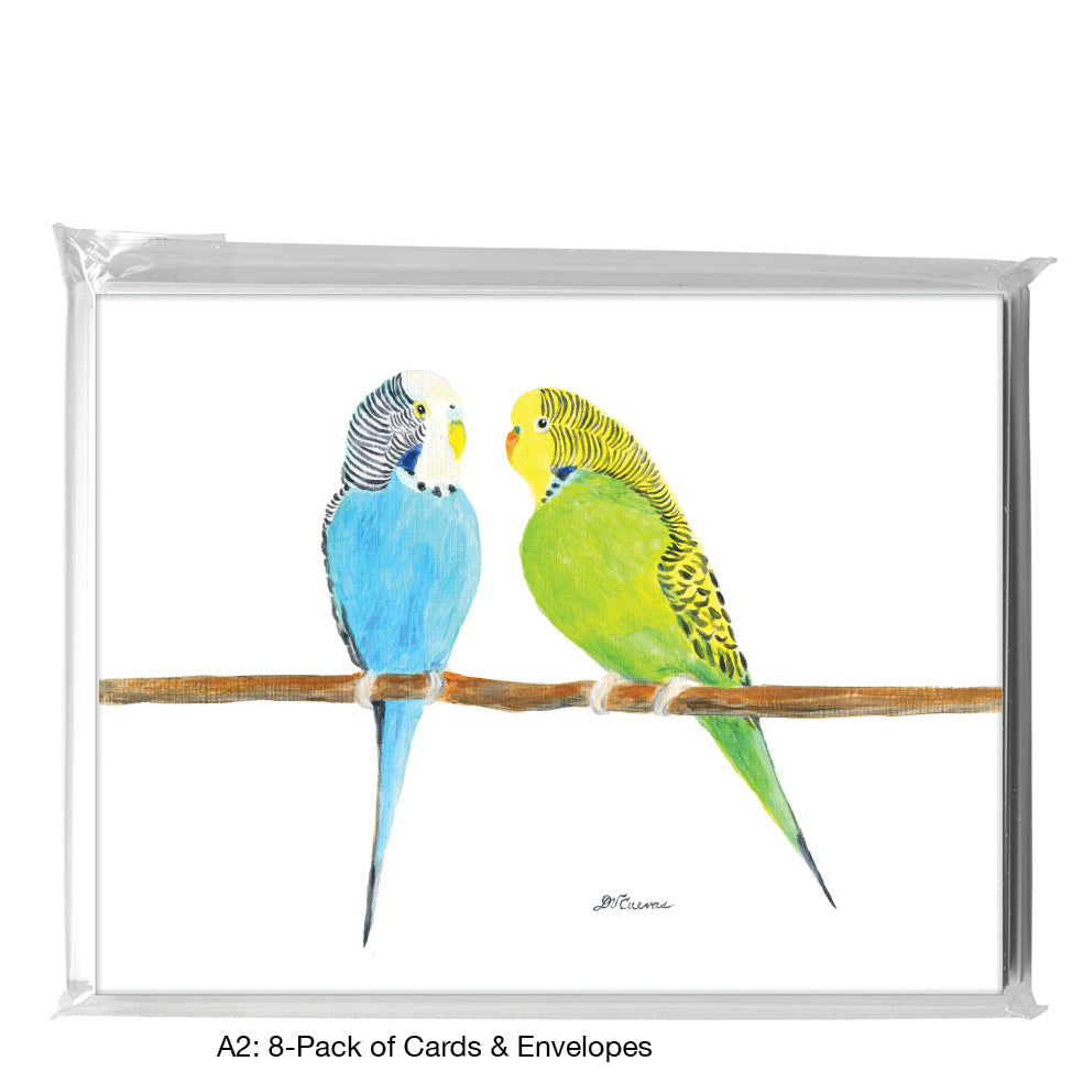 Parakeet Duo, Greeting Card (8780B)