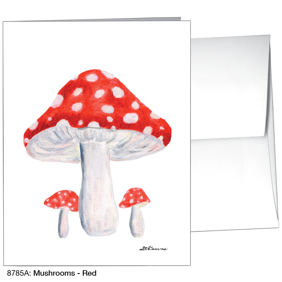 Mushrooms - Red, Greeting Card (8785A)