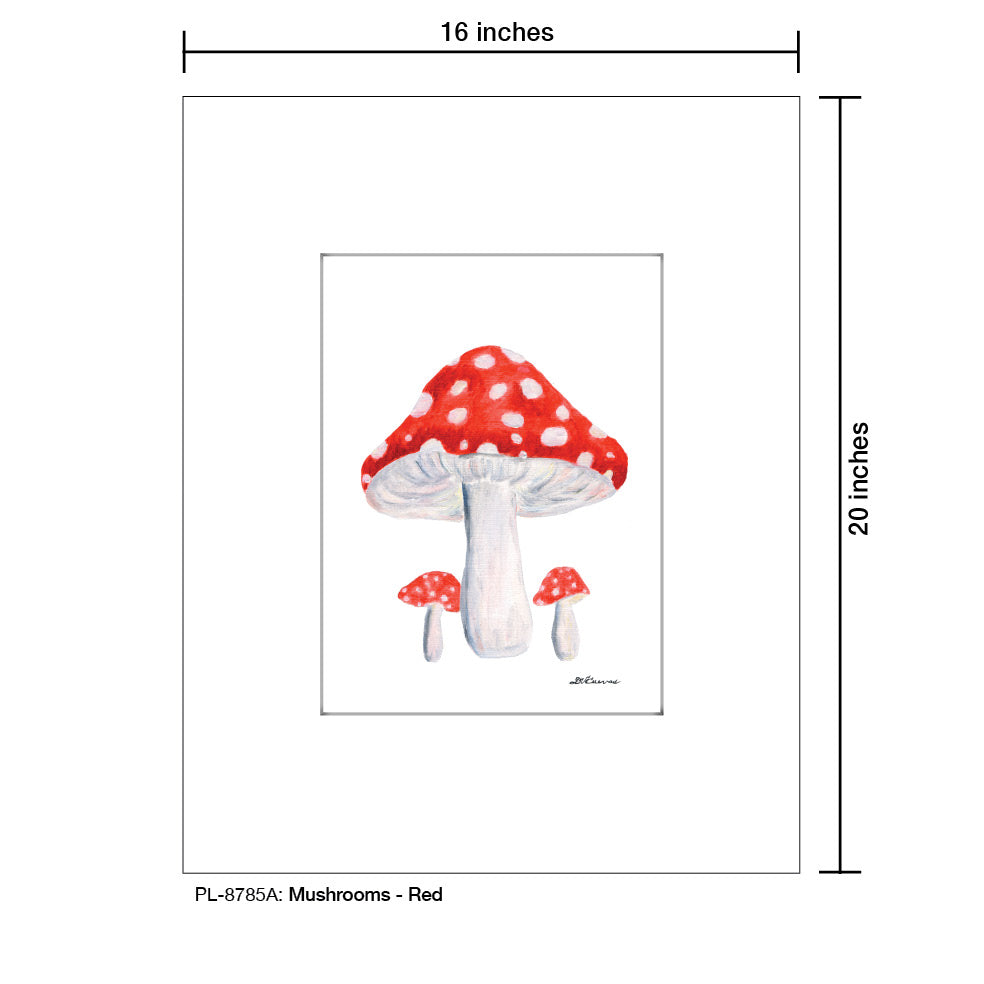 Mushrooms -Red , Print (#8785A)