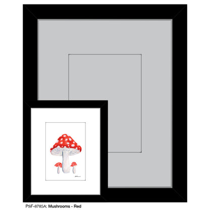 Mushrooms -Red , Print (#8785A)