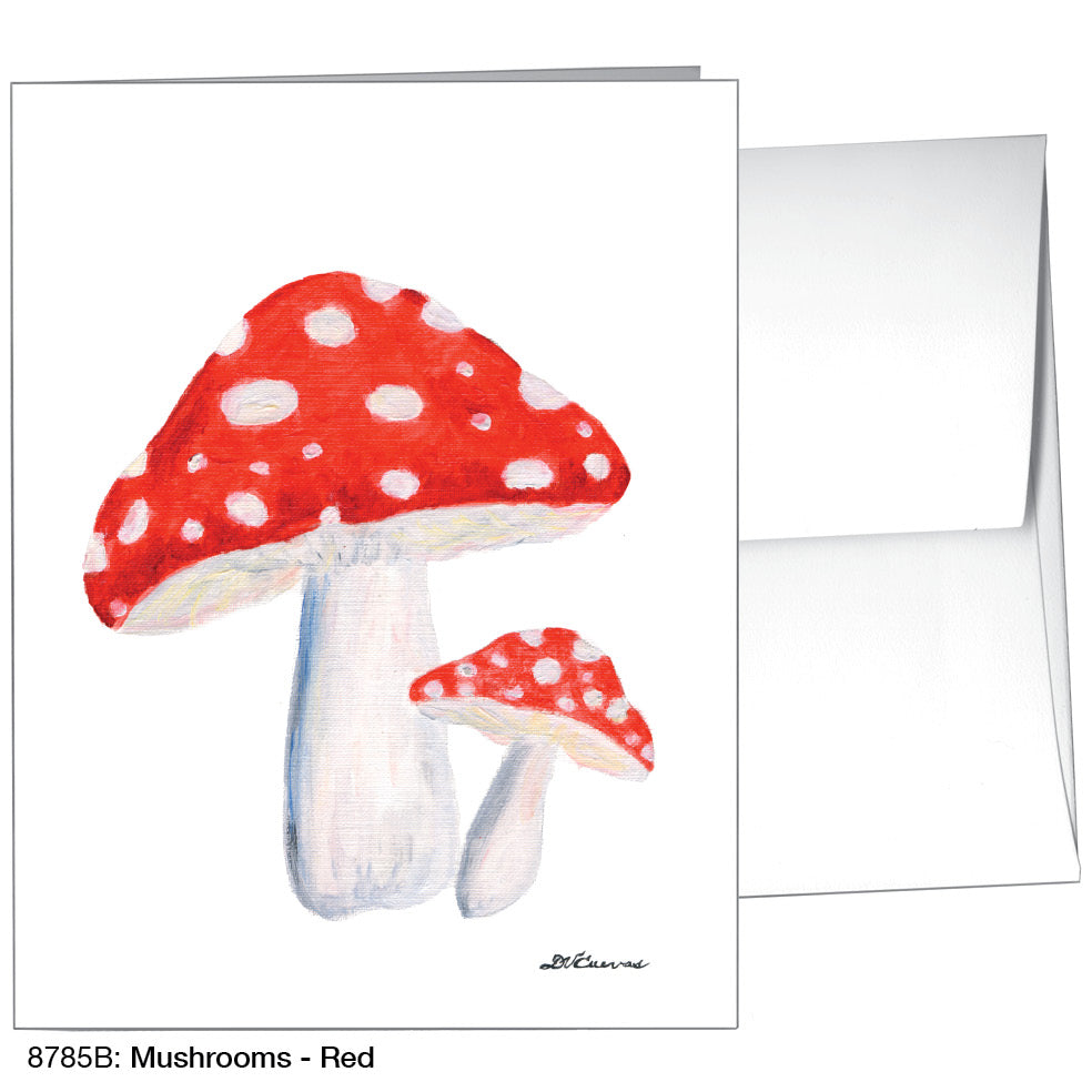 Mushrooms - Red, Greeting Card (8785B)