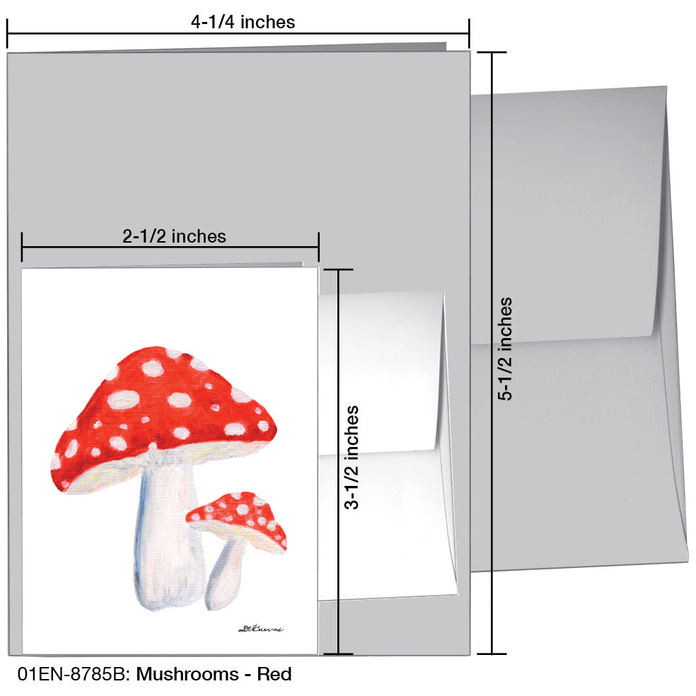 Mushrooms - Red, Greeting Card (8785B)