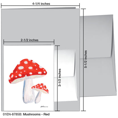 Mushrooms - Red, Greeting Card (8785B)