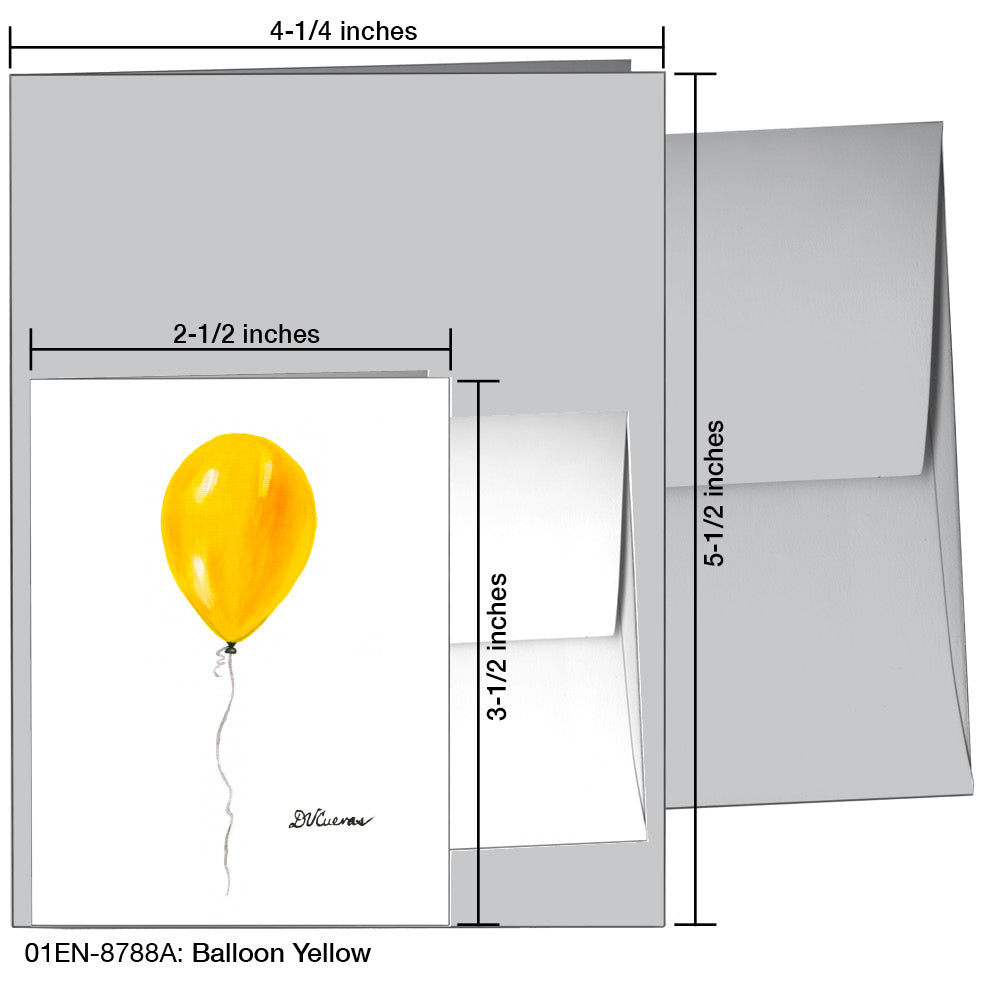 Balloon  Yellow, Greeting Card (8788A)