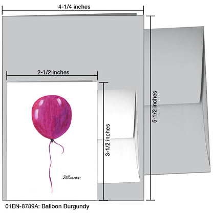 Balloon  Burgundy, Greeting Card (8789A)