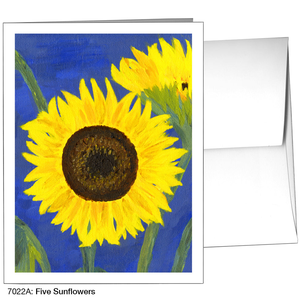 Five Sunflowers, Greeting Card (7022A)