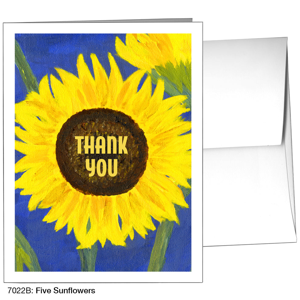 Five Sunflowers, Greeting Card (7022B)