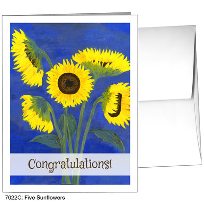 Five Sunflowers, Greeting Card (7022C)