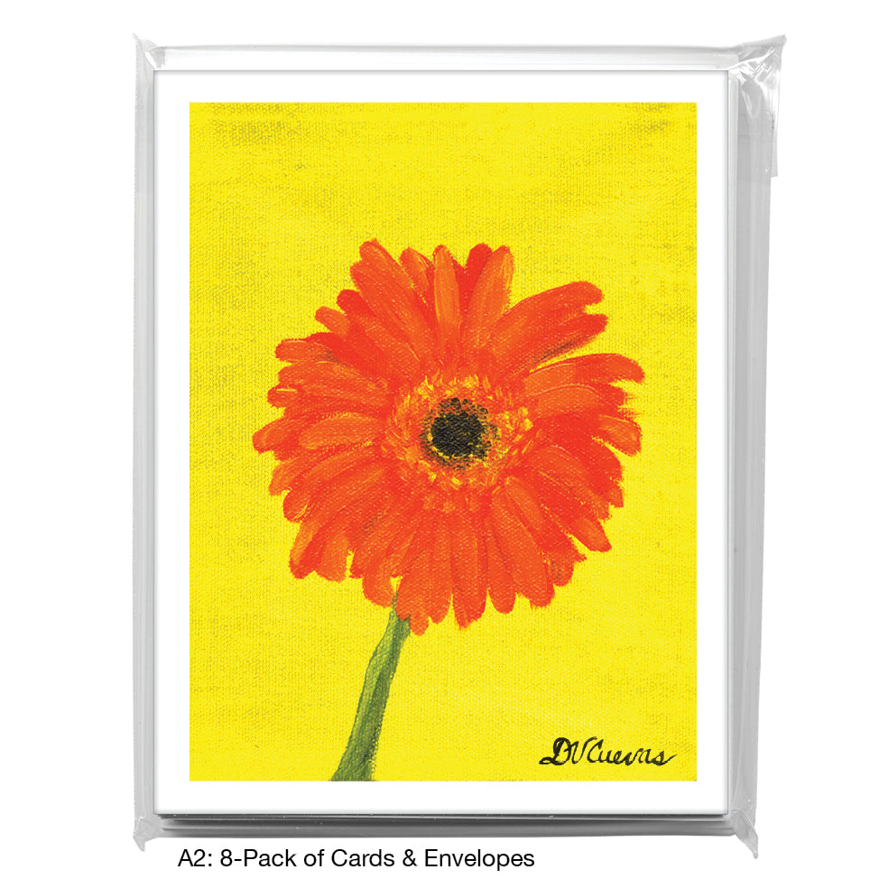 Orange Gerber 2, Greeting Card (7045)