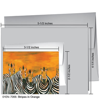 Stripes In Orange, Greeting Card (7066)