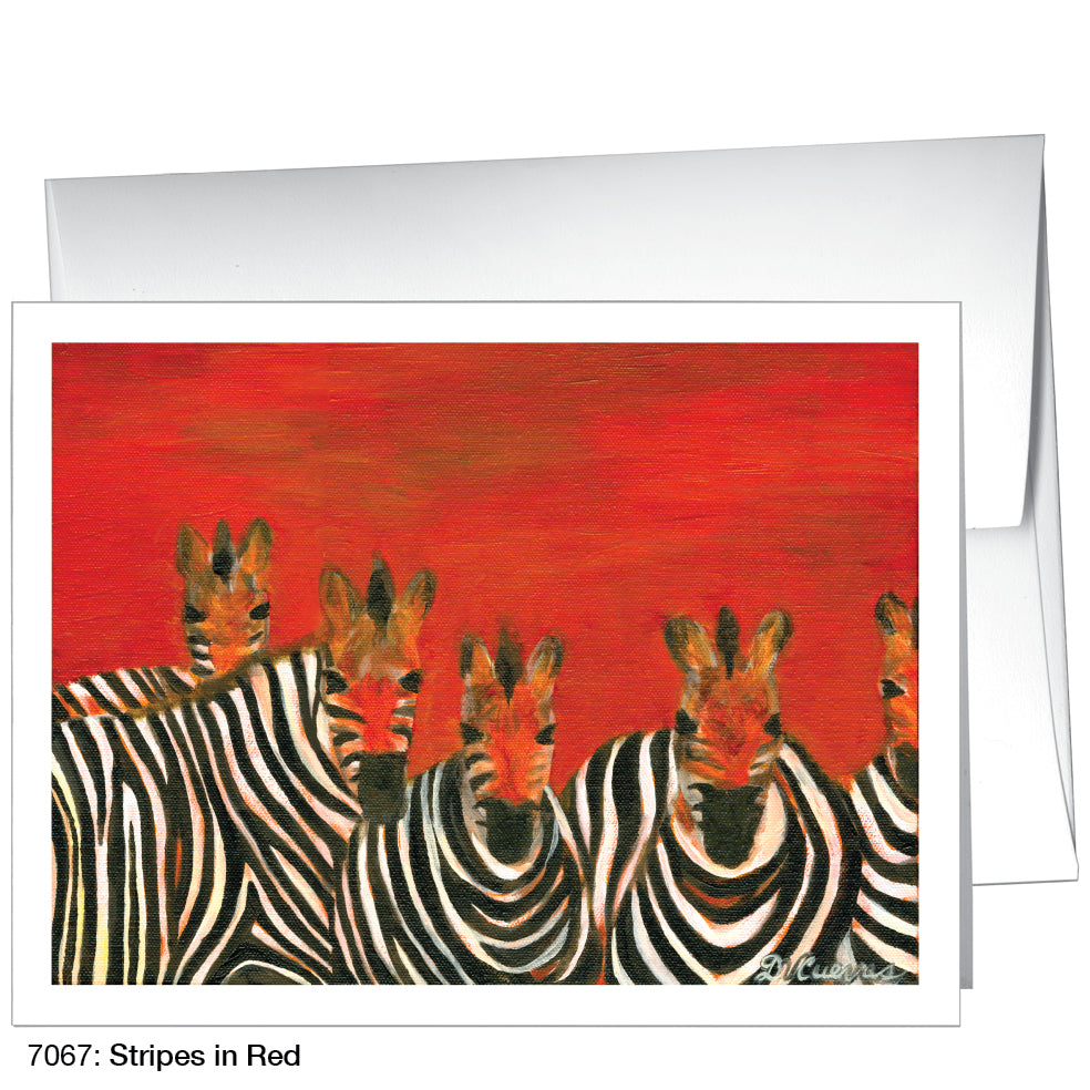 Stripes In Red, Greeting Card (7067)