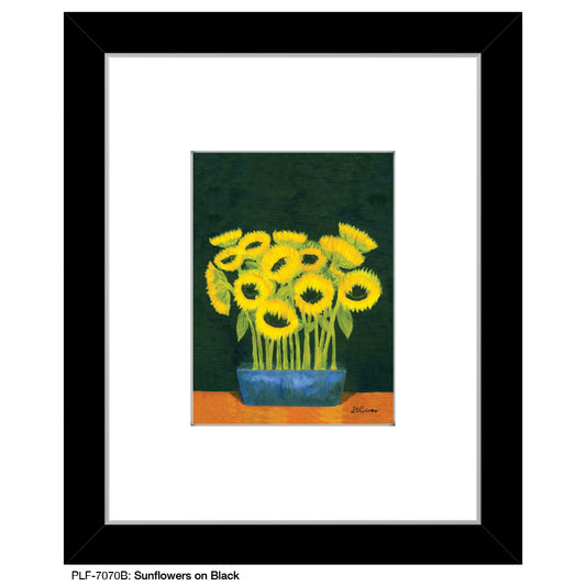 Sunflowers on Black, Print (#7070B)