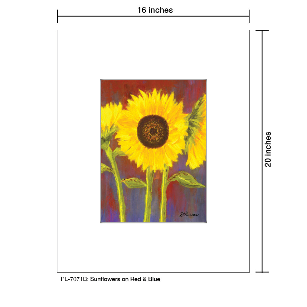 Sunflowers on Red & Blue, Print (#7071B)